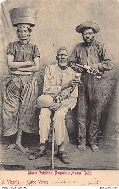 Cabo Verde - SAO VICENTE - Local Types - Maria Guidinha, Paquete e Manuel Joao.