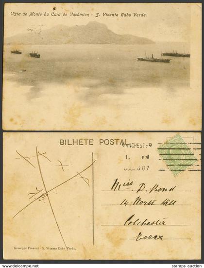 Cape Verde S. Vicente Cabo Verde do Monte da Cara de Vachinton 1907 Old Postcard
