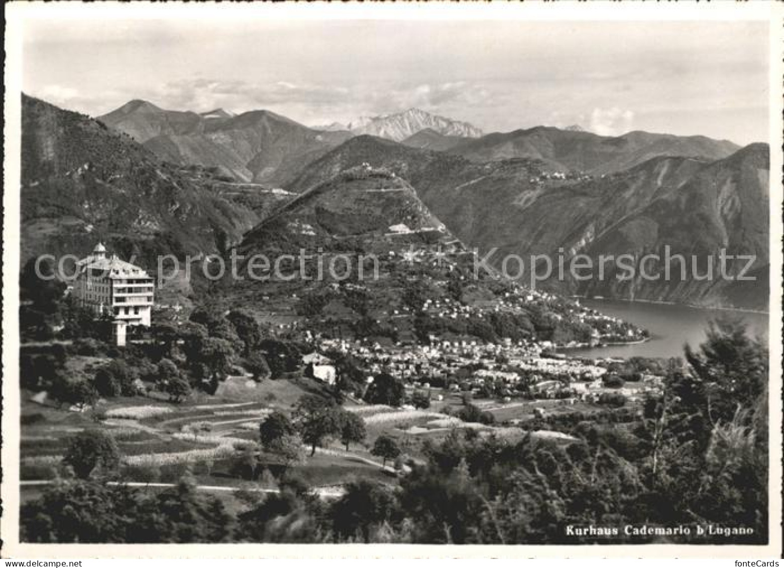 Cademario Kurhaus Ortsblick Luganersee