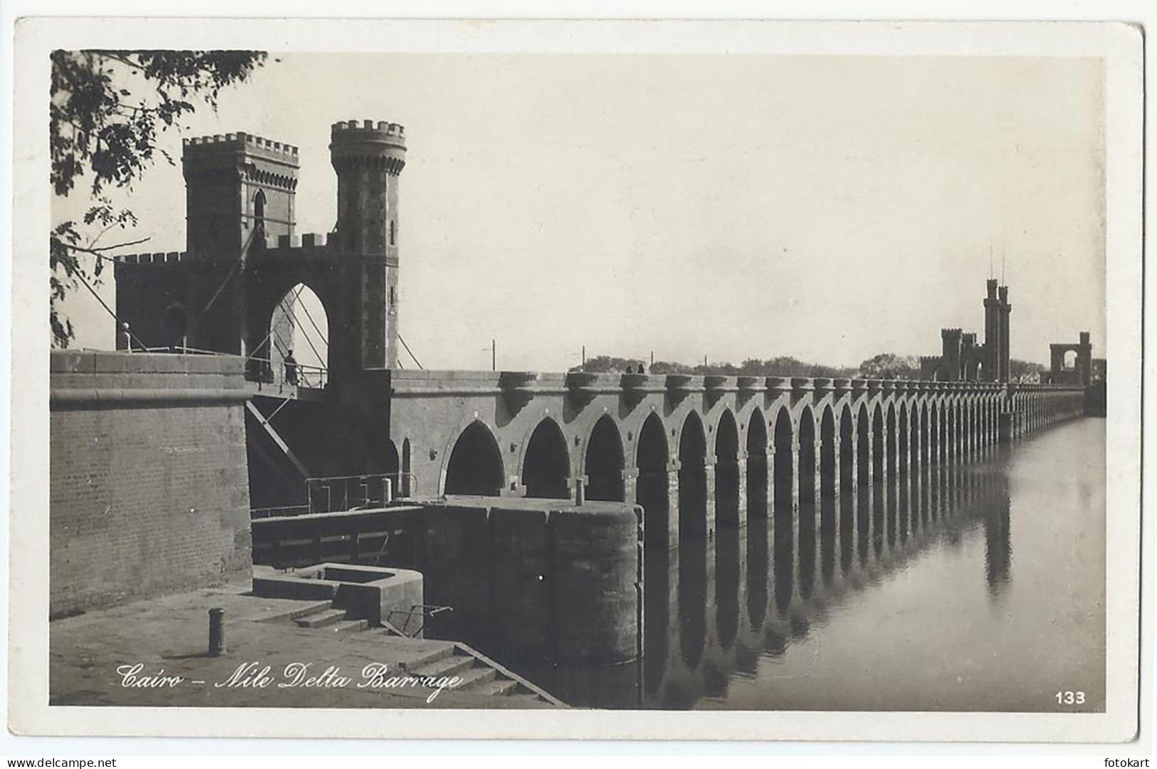 Cairo Egypt, Old Postcard, Nile Delta Barrage