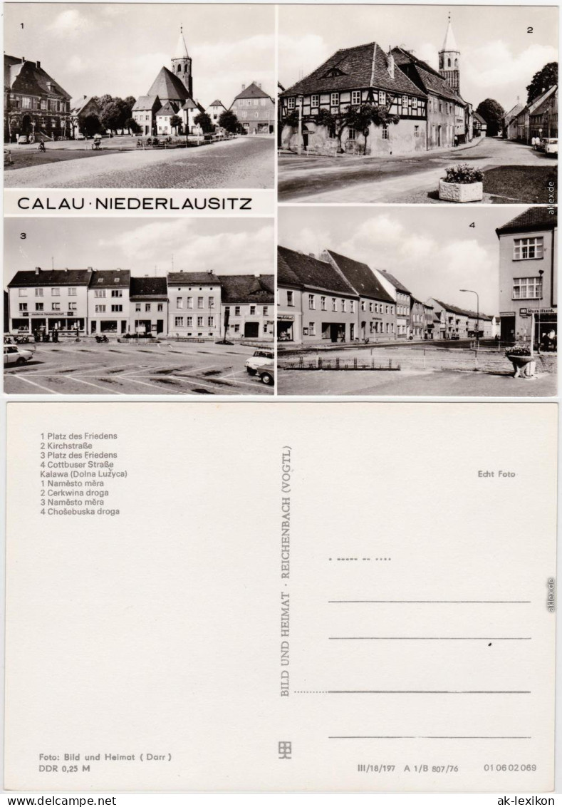 Calau Kalawa 4B Platz des Friedens, Kirchstraße, Cottbuser Straße 1976
