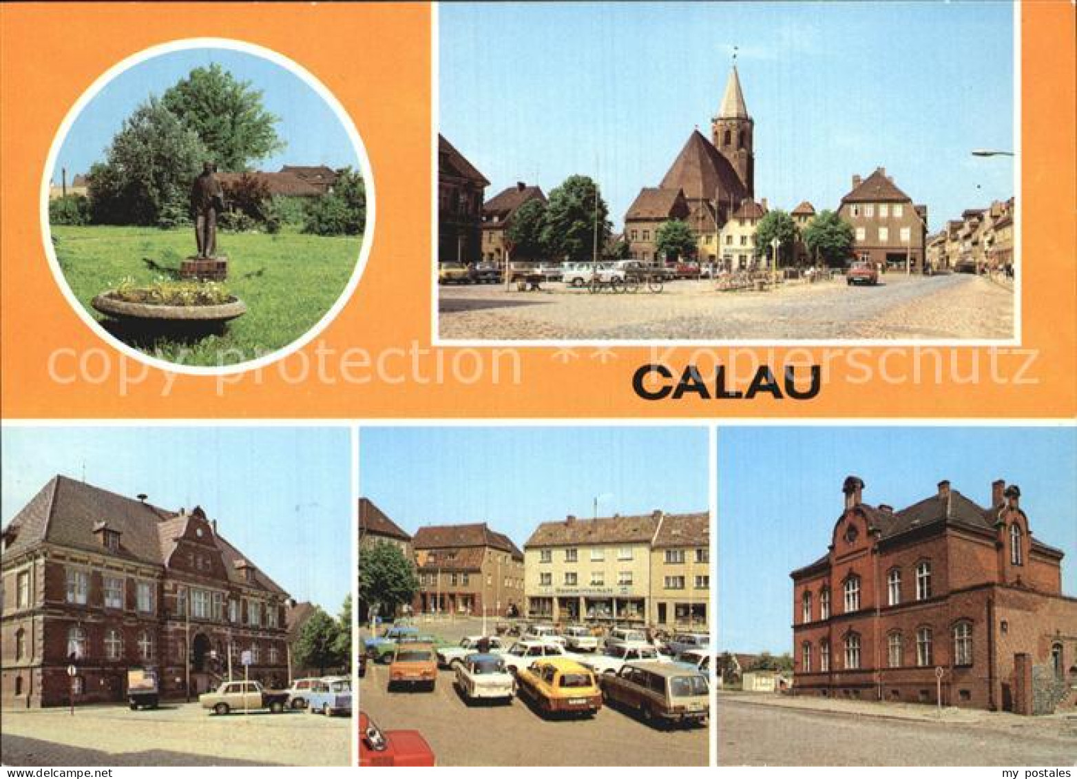 Calau Parkanlage Park Rathaus Post Platz des Friedens