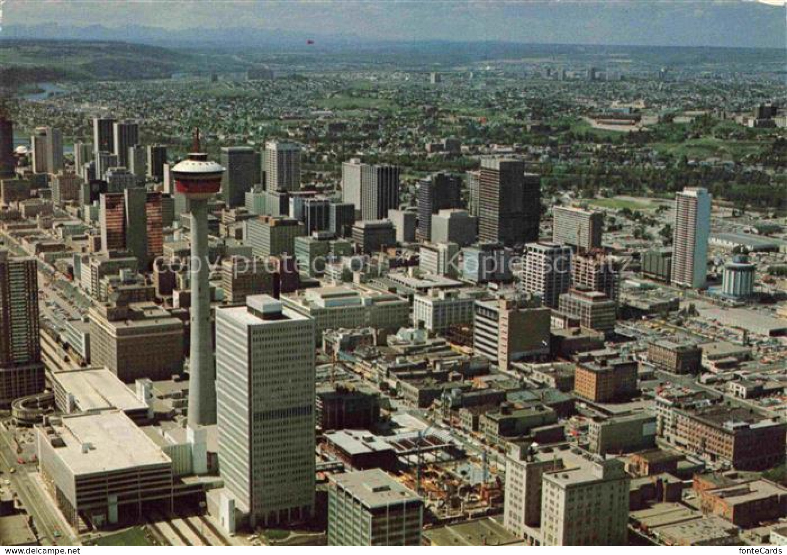 Calgary Alberta Canada Panorama Downtown Calgary Tower aerial view
