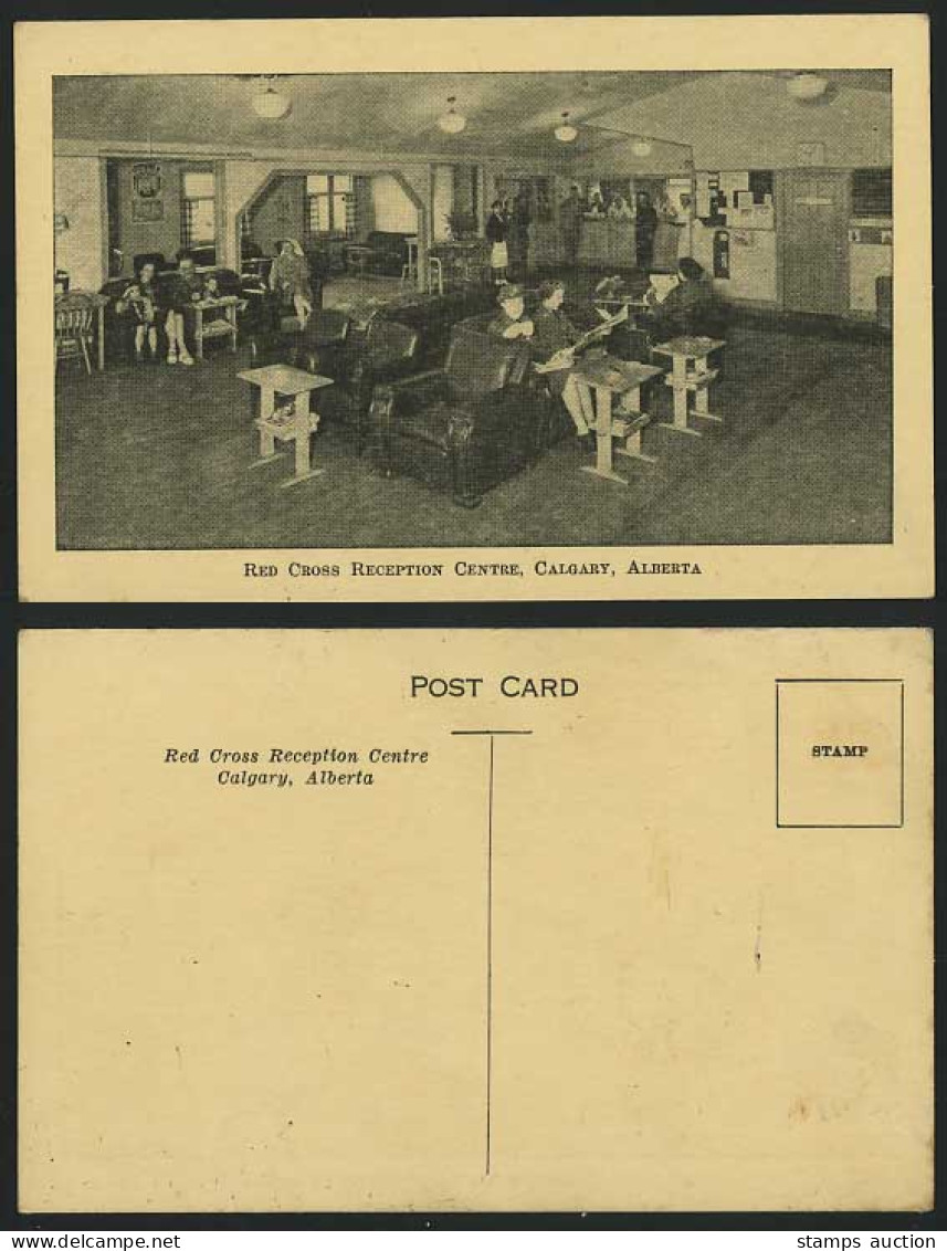 CALGARY Alberta Old Postcard RED CROSS Reception Centre