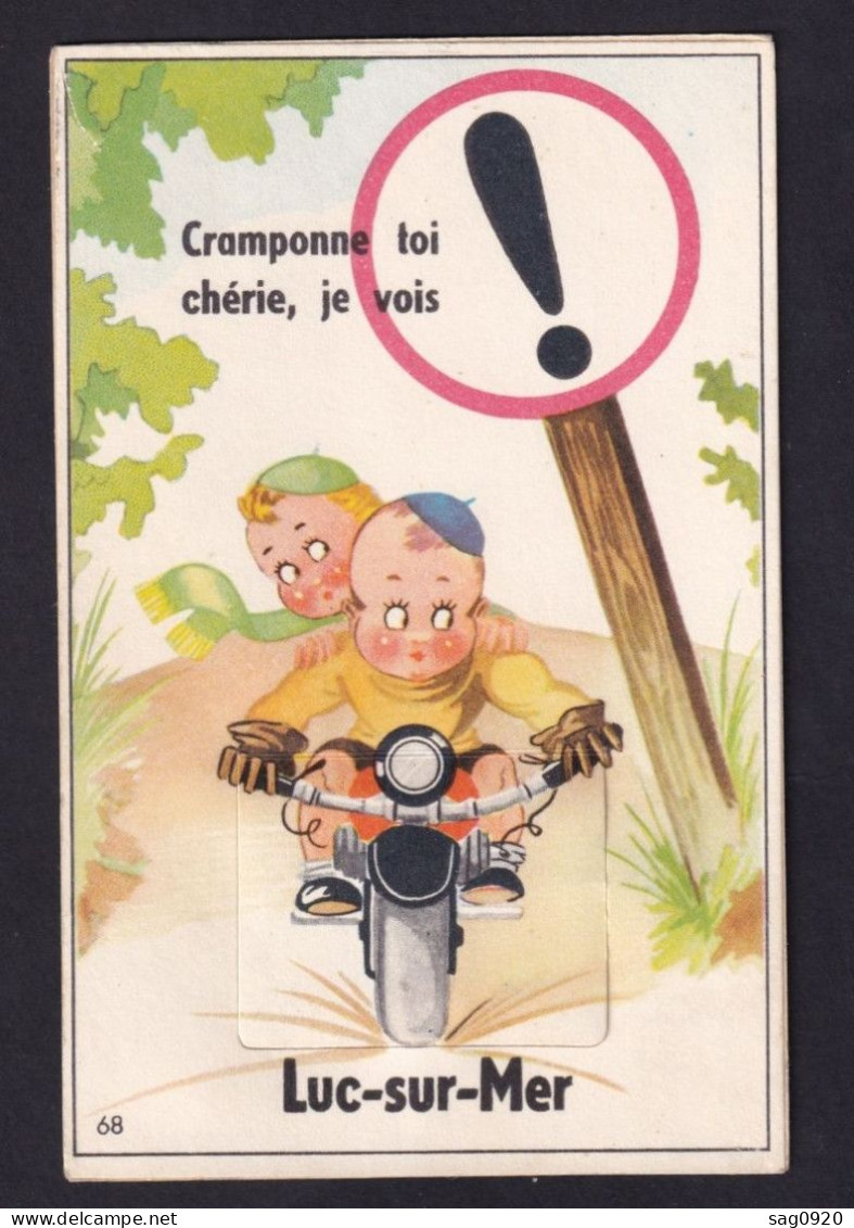 Calvados-Luc sur Mer-Carte à système 10 vues-Cramponne toi chérie, je vois   Luc sur Mer