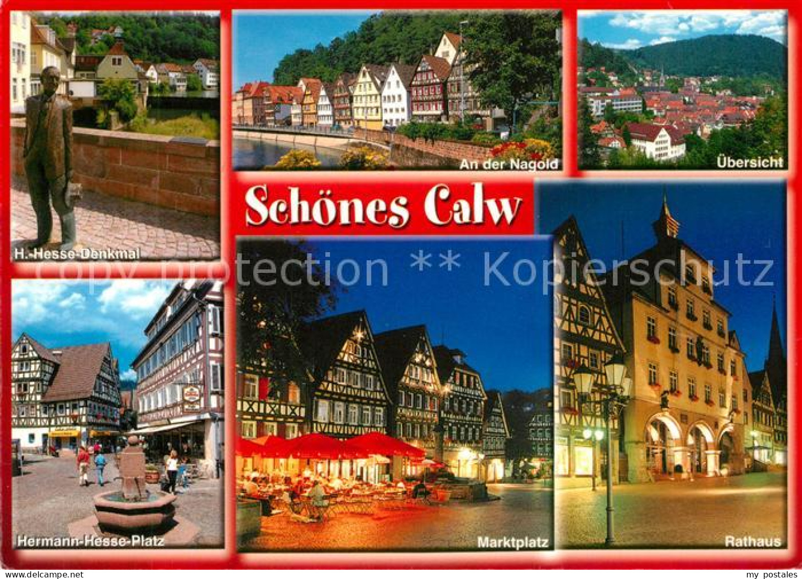 Calw Schwarzwald BW Hermann Hesse Denkmal Nagoldpartie Hermann Hesse Platz Markt
