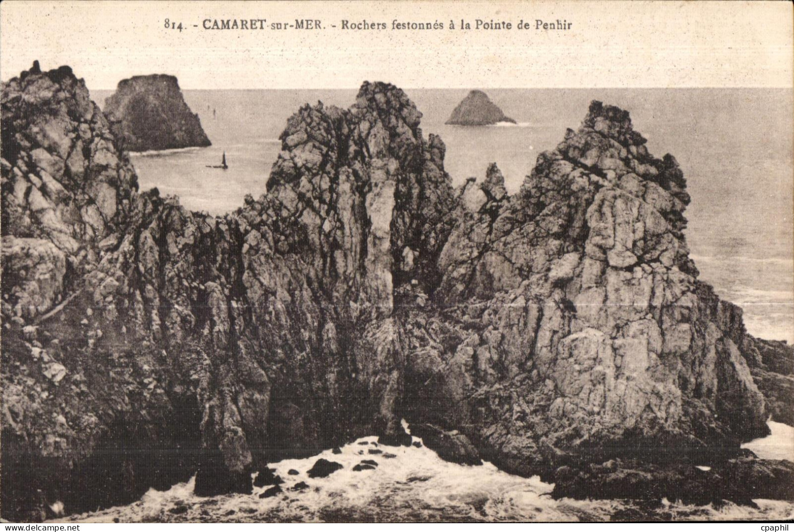 Camaret sur Mer - Rochers festonnes a la Pointe de Penhir - CPA