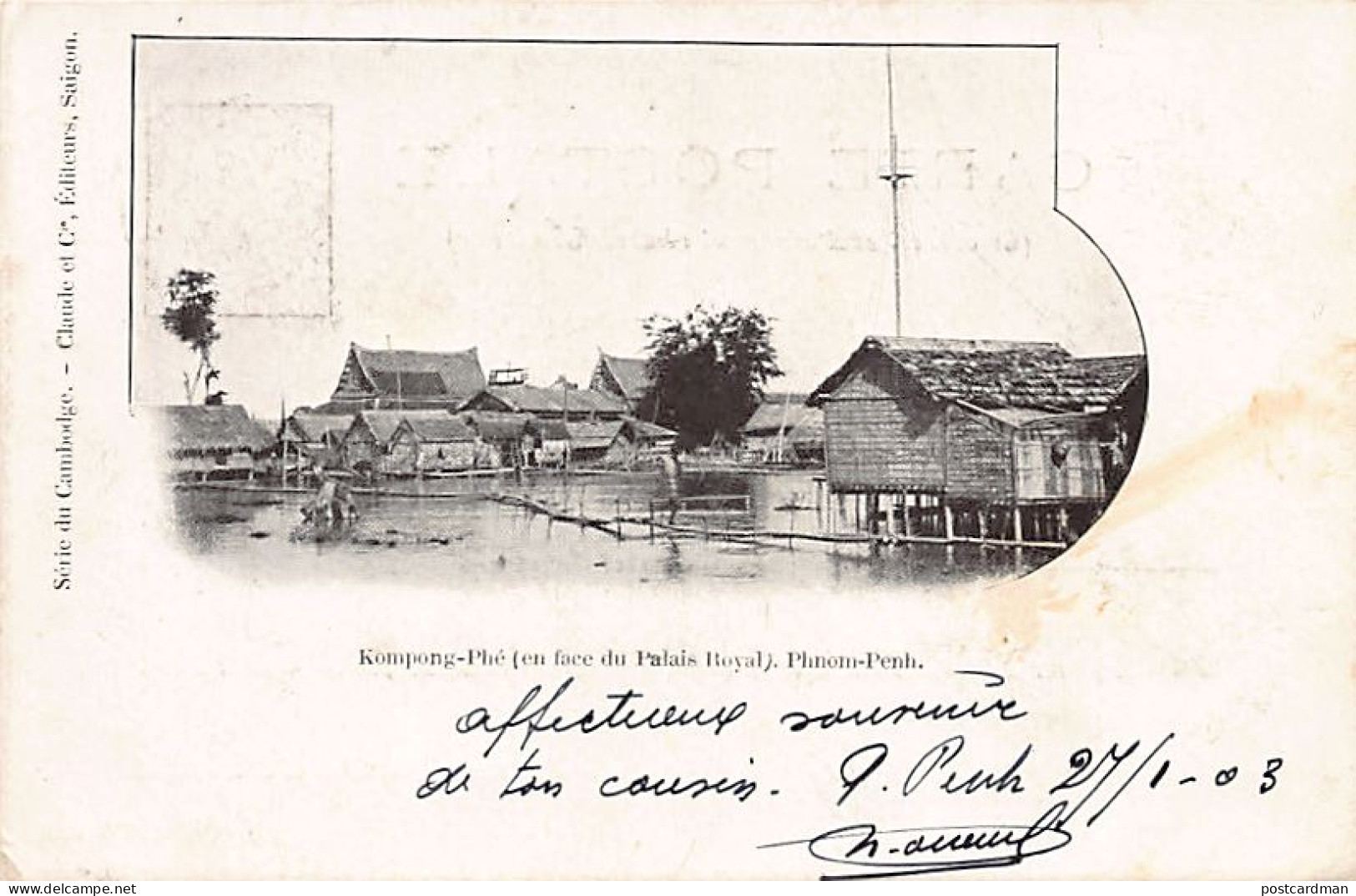 Cambodge - PHNOM PENH - Kompong Phe, en face du palais royal - Ed. Claude et Cie Série du Cambodge