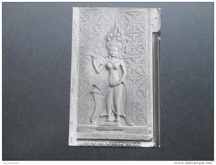 AK 1965 Cambodia - Siemreap. Bas Relief Showing Tevoda Female. Divinity Angkor. Kambodscha. Visa No. 0101