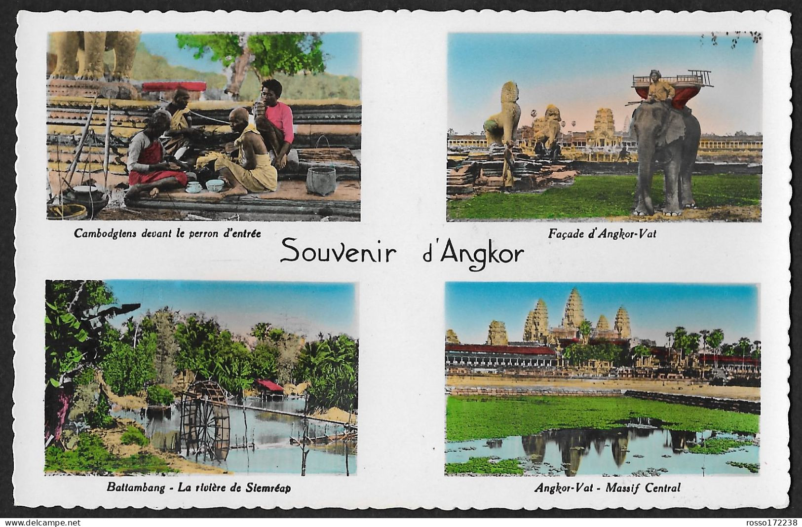 Cambogia souvenir d' Angkor postcard not used