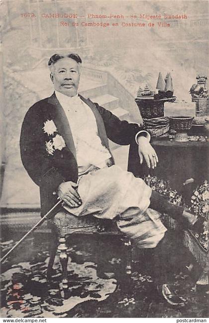 Cambodge - PHNOM PENH - Sa Majesté Sisovath, roi du Cambodge, en costume de ville - Ed. P. Dieulefils 1679