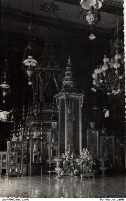 indochina, Cambodia, PHNOM PENH,  Silver Temple Interior (1950s) RPPC Postcard