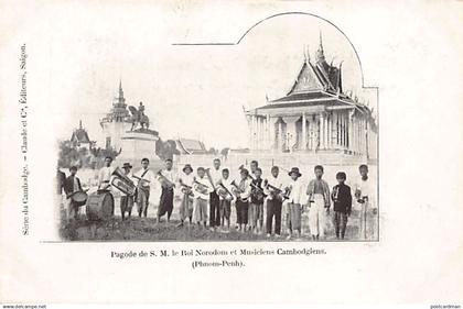 Cambodge - PHNOM PENH - Pagode de S.M. Le Roi Norodom et musiciens cambodgiens - Ed. Claude et Cie Série du Cambodge