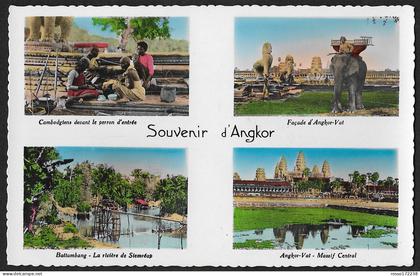 Cambogia souvenir d' Angkor postcard not used