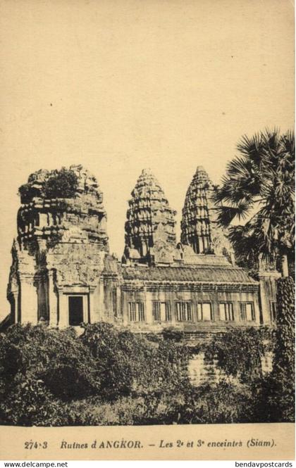 indochina, Cambodia, ANGKOR Wat, Ruins Buddhist Temple Complex (1910s) Postcard