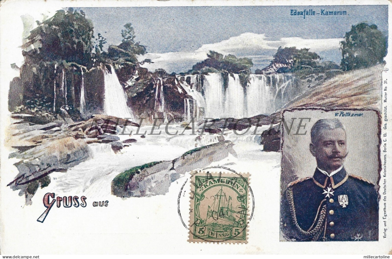 CAMEROON - Gruss aus Kamerun, Puttkamer 1904 Postcard Deutschen Kolonialhauses 2