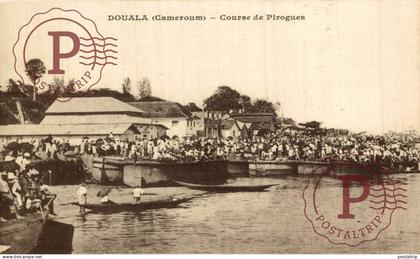 CAMERUN. CAMEROUN. COURSE DE PIROGUES