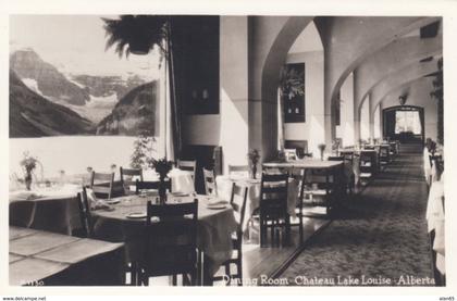 Chateau Lake Louise Alberta Canada, Dining Room Interior View, c1940s/50s Vintage Real Photo Postcard