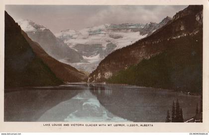 Lake Louise Alberta Canada - Victoria Glacier w Mt Lefroy real photo postcard