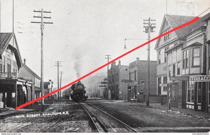 REPRO AK Kamloops in 1885 Main Street From Steamers to Railway Station Train Vancouver British Columbia BC Kanada Canada