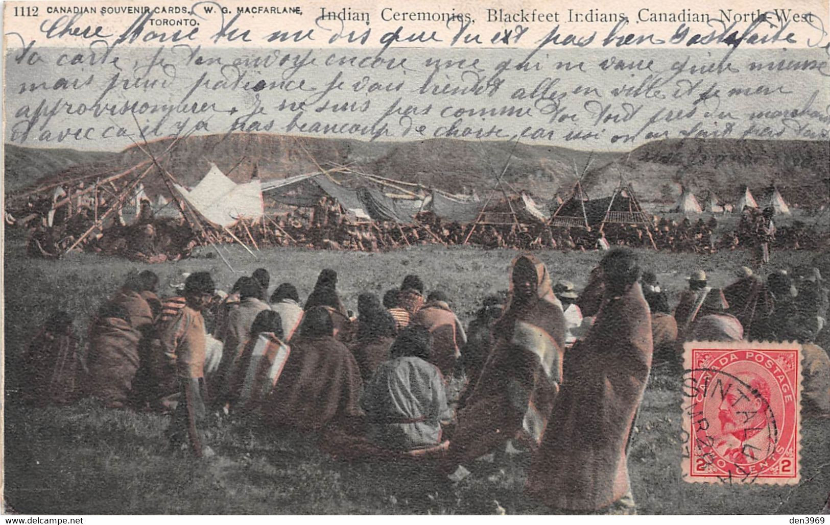 CANADA - Canadian North-West - Indian Ceremonies, Blackfeet Indians - Voyagé (voir les 2 scans)