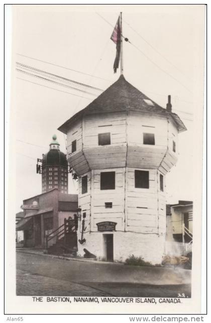 Nanaimo BC Canada, The Bastion Old Military Fort, c1920s/40s Vintage Real Photo Postcard