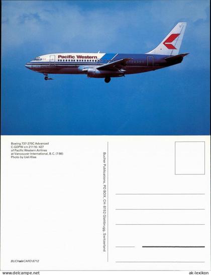 Vancouver Flugzeug - Boeing 737-275C Advanced Pacific Western Airlines 1986