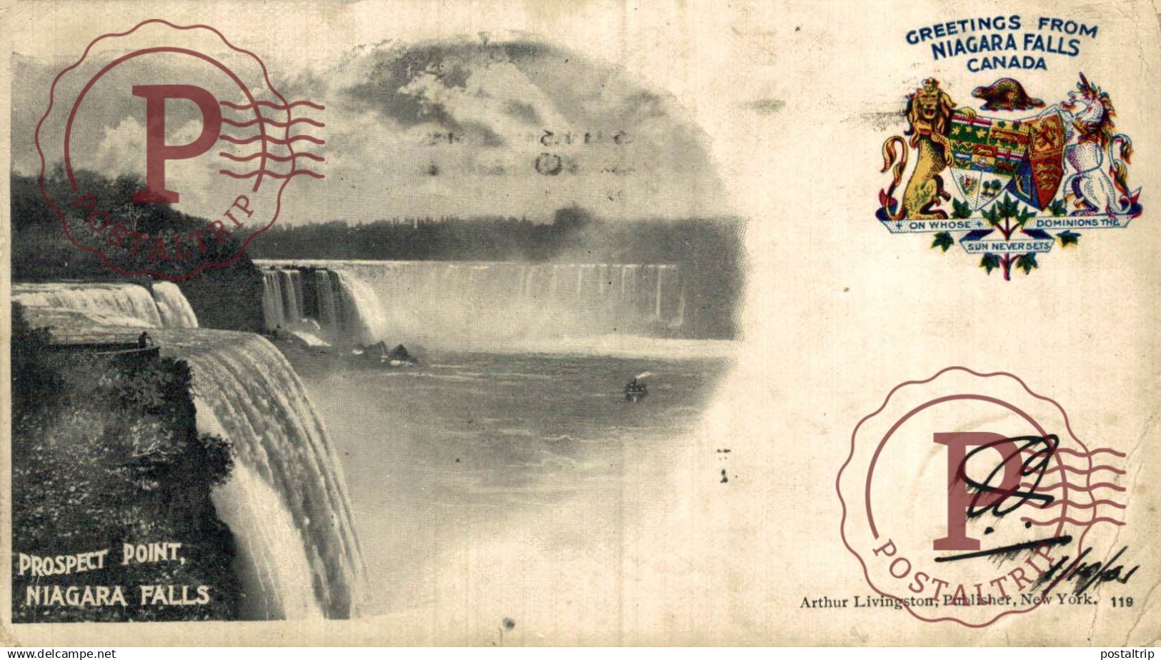 CANADA. GREETINGS FROM NIAGARA FALLS. PROSPECT POINT.