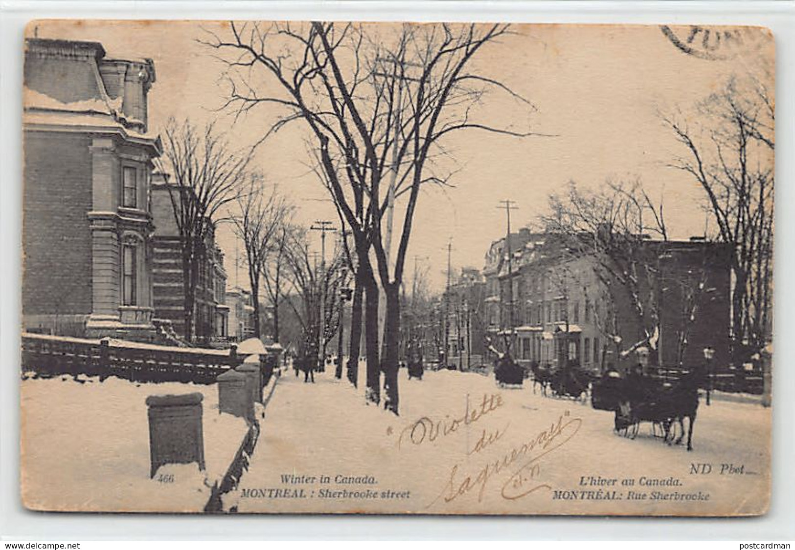 Canada - L'Hiver au Canada - MONTRÉAL (QC) Rue Sherbrooke - Ed. Neurdein ND Phot. 466