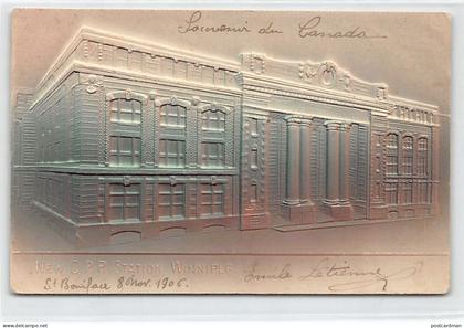 Canada - WINNIPEG (MB) New C.P.R. Station - EMBOSSED POSTCARD