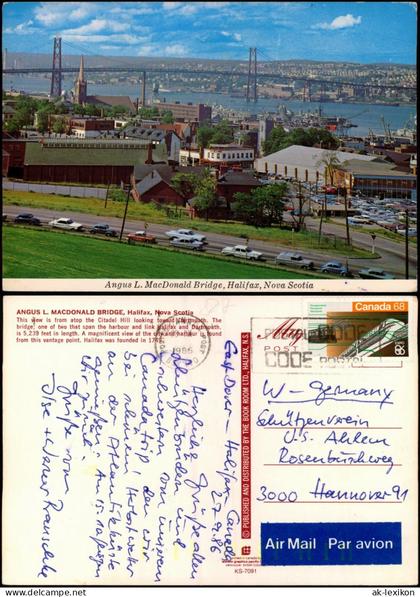 Halifax (Nova Scotia) Panorama- Angus L. MacDonald Bridge,  Nova Scotia 1986