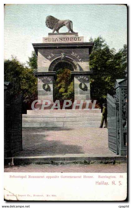 Canada CPA Sebastopol Monument opposite government house Barrington Halifax (lion)