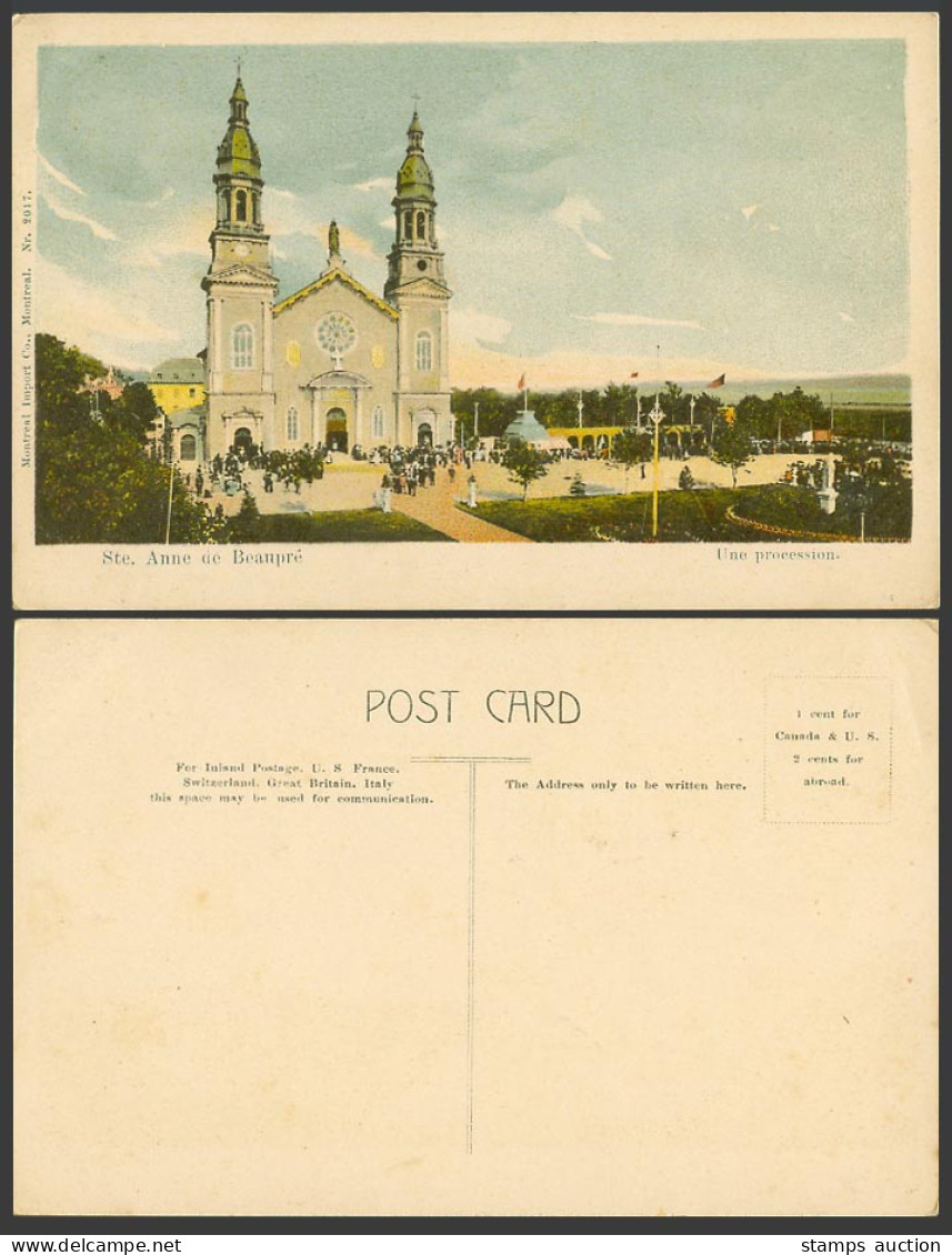 Canada Old Colour Postcard Ste. Anne de Beaupre Beaupré Quebec Church Procession