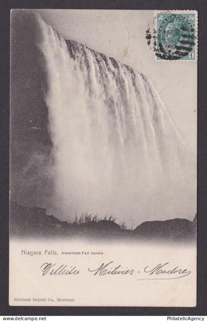 Postcard, CANADA, Niagara Falls, American Falls below