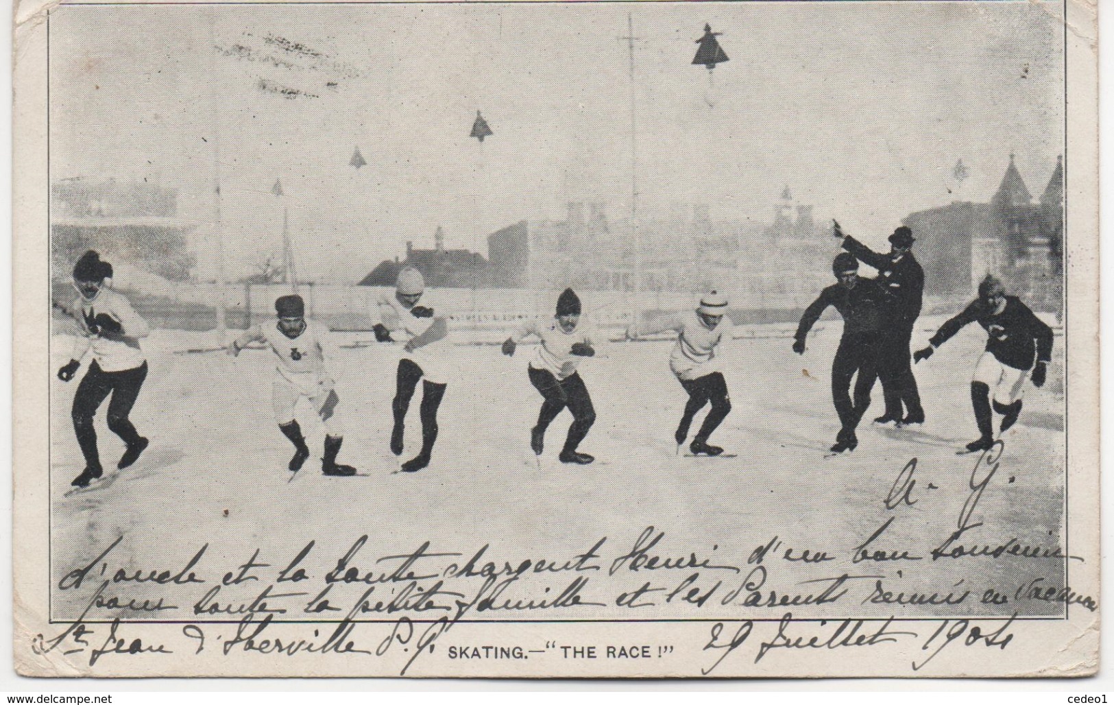 CANADA  QUEBEC    SKATING THE RACE  CACHET QUEBEC