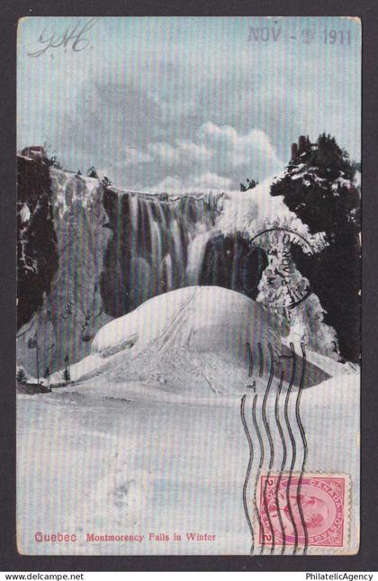 Postcard, CANADA, Quebec, Montmorency Falls in Winter