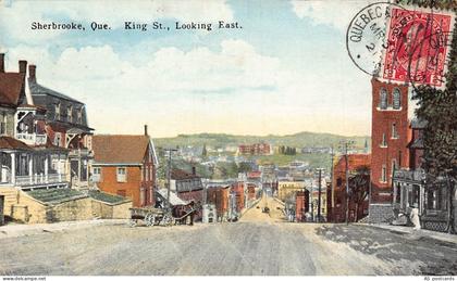 B647 Canada 1921 Sherbrooke Que King St Looks East vintage postcard