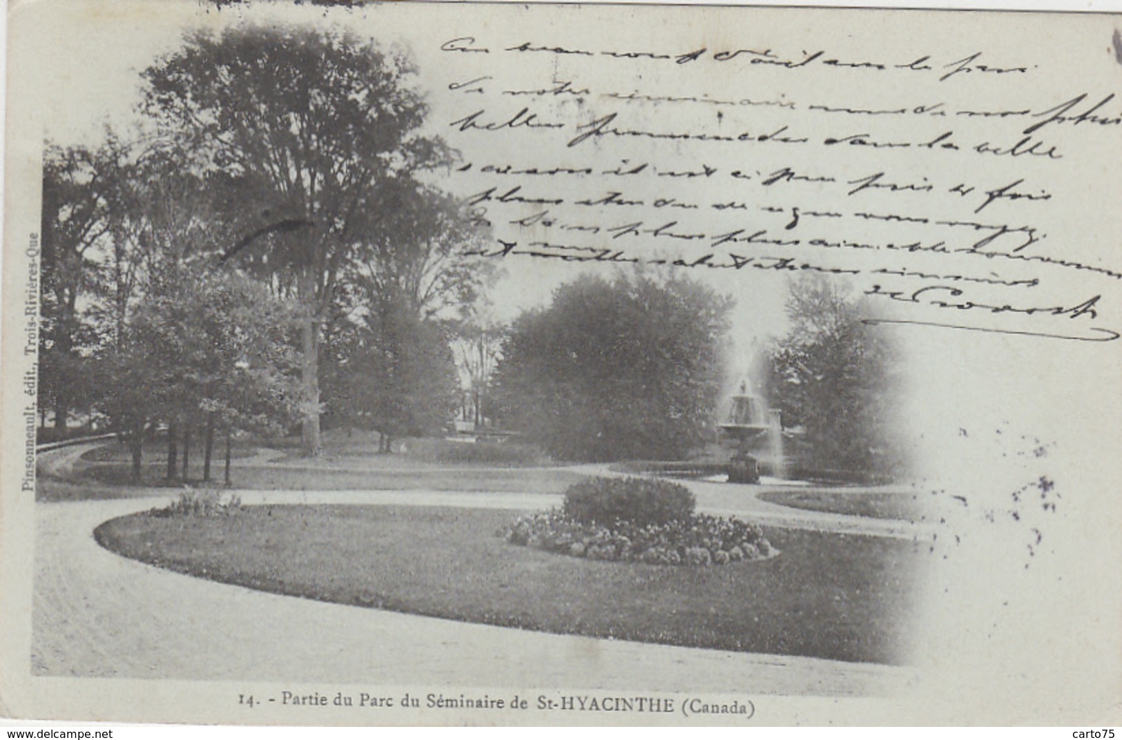 Canada - Saint-Hyacinthe - Partie du Parc du Séminaire - Postmarked 1904