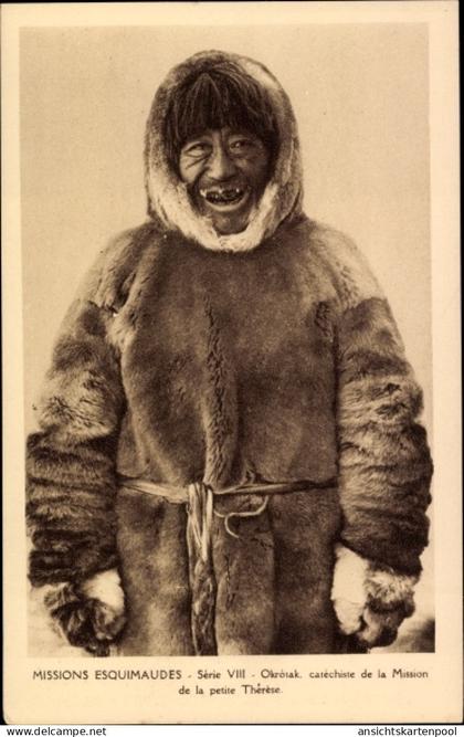 CPA Nunavut Kanada, Missions Esquimaudes, Okrotak, catechiste de la Mission de la petite Therese