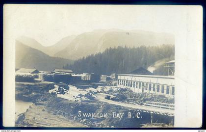 cpa carte photo du Canada Colombie britannique septembre 1919 Swanson Bay manufacture papier maché   Sept24-07