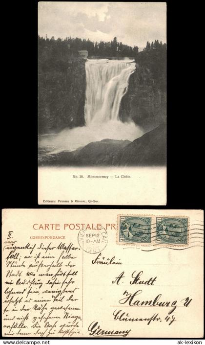 Postcard Québec Montmorency - La Chûte. Waterfall 1915 Canada