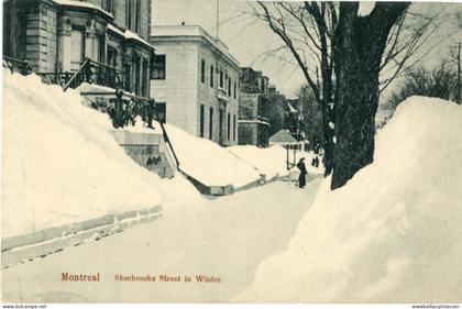 Canada Montreal Sherbrooke Street in Winter