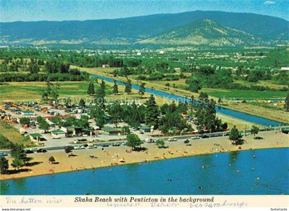 Penticton British Columbia Canada Skaha-Beach Okanagan-Canal Strand Luftbild Ber