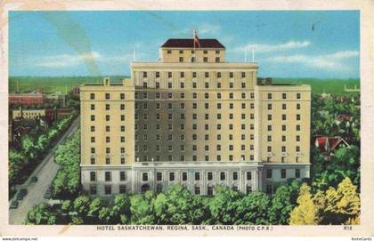 Regina Saskatchewan Canada Hotel-Saskatchewan CPR Hochhaus Stadtansicht Baeume A