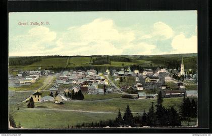 AK Grand Falls /N. B., Totalansicht aus der Vogelschau