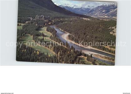 Banff Canada Fliegeraufnahme Banff Springs Hotel Bow-Riwer