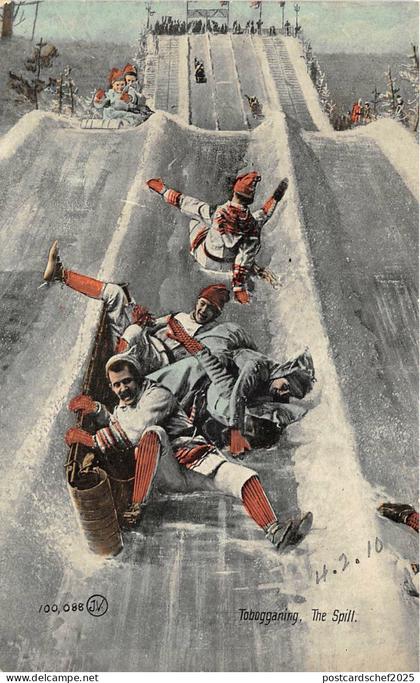 br105511 tobogganing the spill canada mount royal montreal  canada