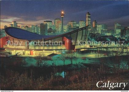 Calgary Alberta Olympic Saddledome with Calgary Tower