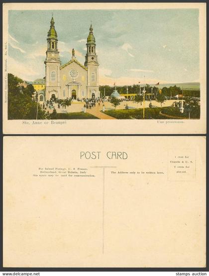 Canada Old Colour Postcard Ste. Anne de Beaupre Beaupré Quebec Church Procession