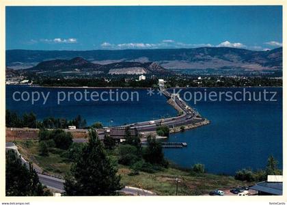 Kelowna Floating Bridge with west side of Okanagan Lake
